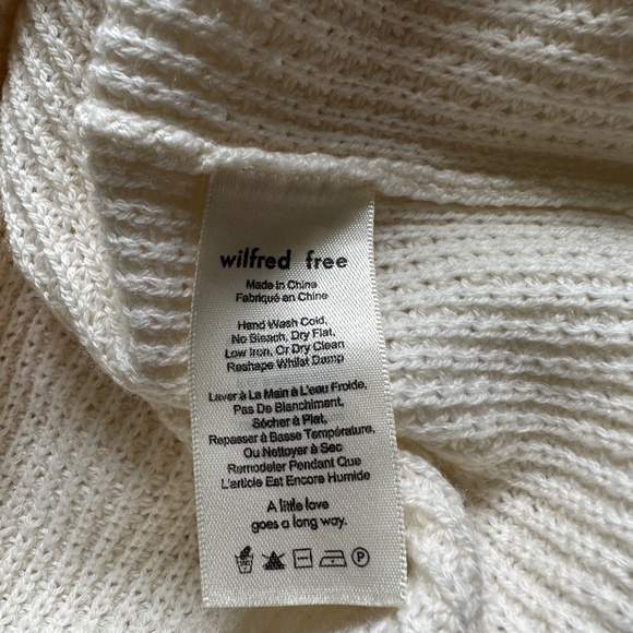 Wilfred Free Isabelli Waffle Knit Crew Neck Sweater Merino Wool Women XXS Hi Lo - Picture 9 of 11